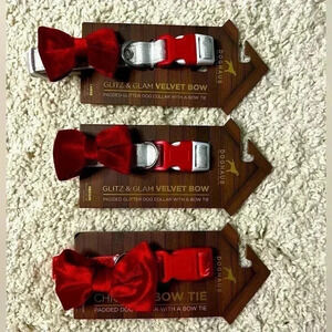 LOT OF 3 HOLIDAY DOG COLLARS NWT 2 M 1 LG NWT